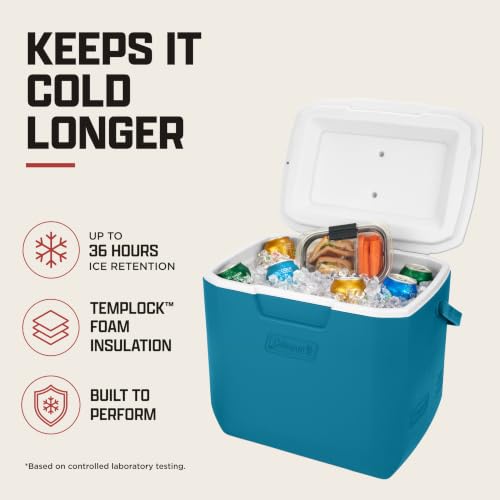 Image of Coleman Chiller 9 /16 /30 /48 /60qt Cooler with Ice Retention, Leak Resistant, Great for Camping, Concerts, Sports, and More