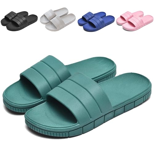 YoveGxlthrea Badeschuhe Damen Herren Hausschuhe Slippers Sommer Slide Pantoletten Badelatschen Strand Indoor/Outdoor Rut...