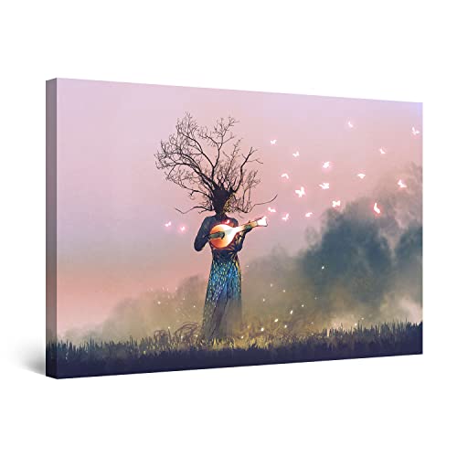 Impression sur toile arbre femme chantant pour sublimer votre décoration murale de salon