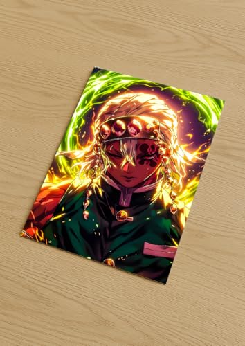 Image of NIJUKA Anime Printed Metal sheet Poster For Home And Room Decoration | For Anime Art Fans Boys And Girls (Tengen Uzui hasira)