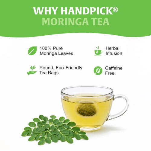 Image of HANDPICK Organic Moringa Tea (40 Tea Bags) Pure Moringa Leaves from India