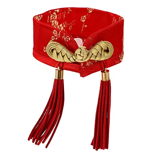 Collar con moño festivo para mascotas estilo chino