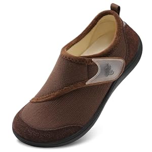 LeIsfIt Mens Slippers Wide House Shoes Adjustable Diabetic Shoes Arthritis Swollen House Slippers Indoor Outdoor Slippers