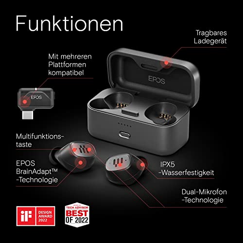 GTW 270 Auricolari da gioco wireless in-ear ibridi con dongle a bassa latenza per giochi in movimento, telefoni cellulari PC e PS5, compatibili con Android - Cuffia gaming - Immagine 1