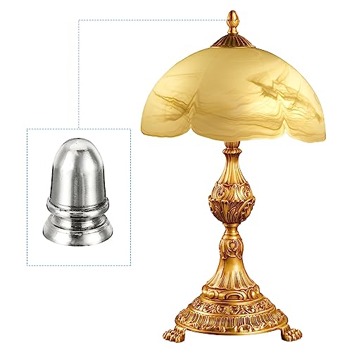 Image of PATIKIL 1 inch Tall Iron Lamp Finials Cap Knob, 2Pcs Lamp Screw Round Head Holder Tapped 1 /4-27 for Table and Floor Lamp Shade Decorations, Nickel Color