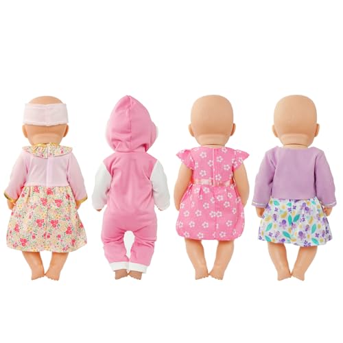 Aolso Baby Doll Clothes for 14-18 Inch/35-45 cm Dolls, 4-packs New Doll Clothes Outfits for Girls Birthday - Image 3