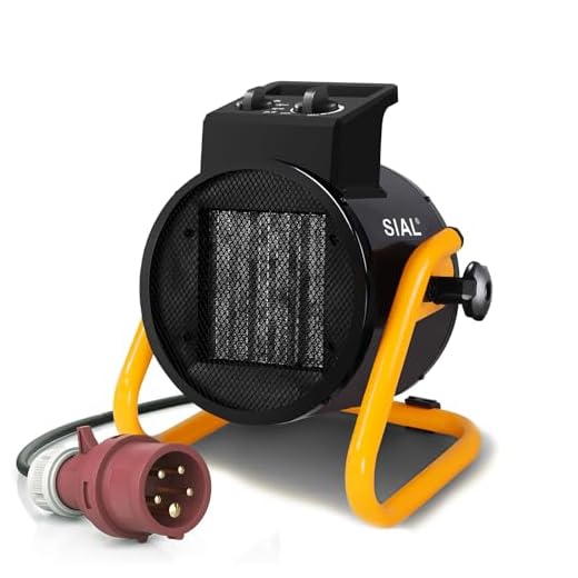 SIAL Calefactor Cerámica 5000 W - Radiador Electrico - Calefacción Industrial - Calor Rápido 3 Segundos - Apto Para Garaje, Taller, Almacén (Negro)
