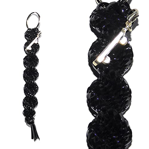 Black + Skateboard Charm Keychain Handmade Gimp Scoubidou