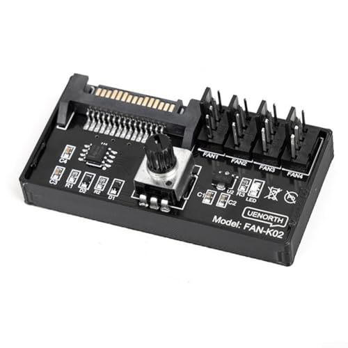 Regolatore di velocità della ventola del server con alimentatore SATA per hub di controllo PWM per ventole a 4 pin porte a 4 vie e 6 vie supporta la regolazione multi fino a 60 W di uscita