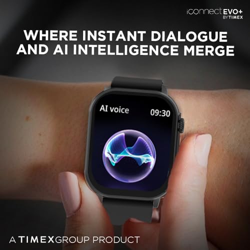 Image of TIMEX iConnect EVO+Made in India Unisex Smartwatch|Largest Display 2.04 inch AMOLED with 368x448 Pixel Bluetooth Calling|Rotating Functional Crown|AI Voice Assist|Upto 7 Days Battery -TWIXW401T