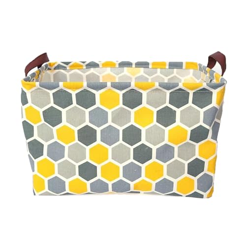 StarHelper Storage Basket Bins Foldable Laundry Hamper Hexagonal Color Grid Storage Bins Box Organizer for Home Boys Girls Office Closet Shelf Nursery Baskets,1 pcs