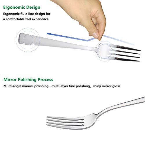 image for no bran 6-Piece Dinner Forks Set 4 Tines Table Fork Flatware Stainless