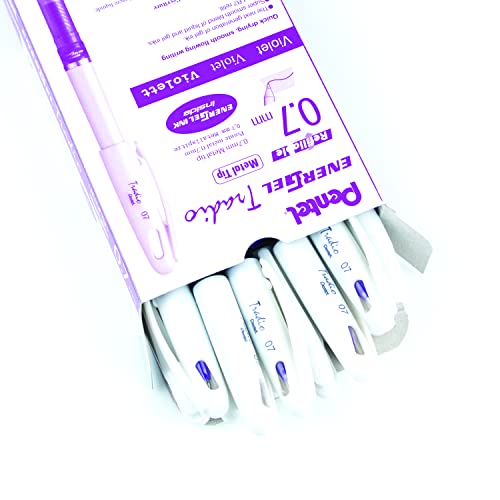 Bolígrafo Pentel ENER-GEL Tradio Pearl 0.7mm Violet Pack 12 miniatura 3