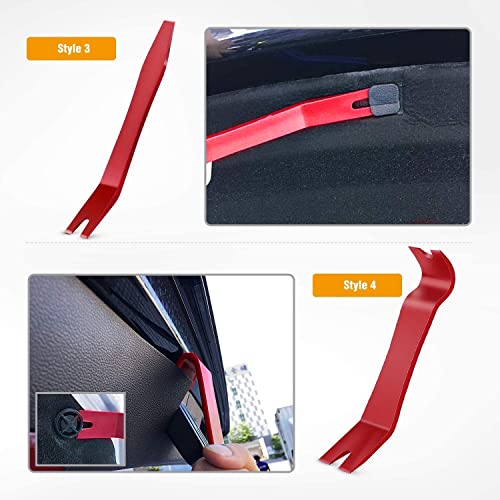 Gooacc GRC-201 5 Pcs Nylon Auto Trim Removal Tool Kit No-Scratch Removal Tool Kit For Car Panel & Audio Dashboard Dismantle Red thumb #5