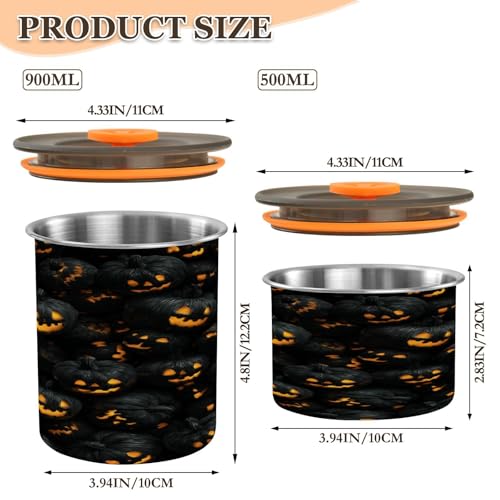 Envase de Café Hermético de Acero Inoxidable 900ml Negro miniatura 2