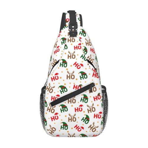 Bolsa tiracolo de Natal para mulheres e homens – Mochila de ombro e ombro de ano novo, presentes de Natal, Ho Ho Ho Christmas 3, One Size, Mochilas Sling