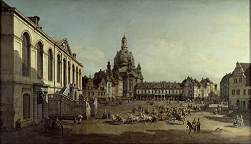 Lienzo decorativo Vista de Dresde de Bernardo Bellotto para renovar paredes vacías de 60x90cm