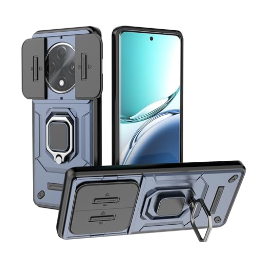 Image of Thermoplastic Polyurethane Camshield Pro Case With Slide Camera Protection And Ring Stand Bumper Back Case Cover For Oppo A3 Pro 5G (Blue)