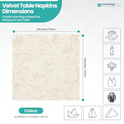 Servilletas de mesa de terciopelo champán, set de 100 unidades ligeras de 20 pulgadas 3