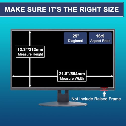 Image of MUBUY-GOL 25 inch Anti Blue Light Anti Glare Screen Protector Fit Diagonal 25 inch Desktop Monitor 16:9 Widescreen, Reduce Glare Reflection and Eyes Strain, Help Sleep Better (21.8 inch W x 11.28 inch H)
