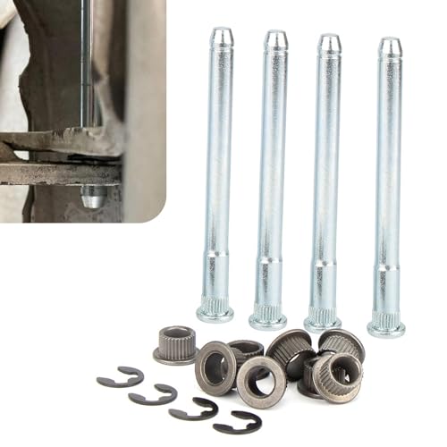 UGSHY Pack-16 Car Door Hinge Pin Set, Durable Bushing Repair Kit with E-Ring Clamp, Automobile Modification Accessories, Compatible with Chevrolet GMC (Silver)