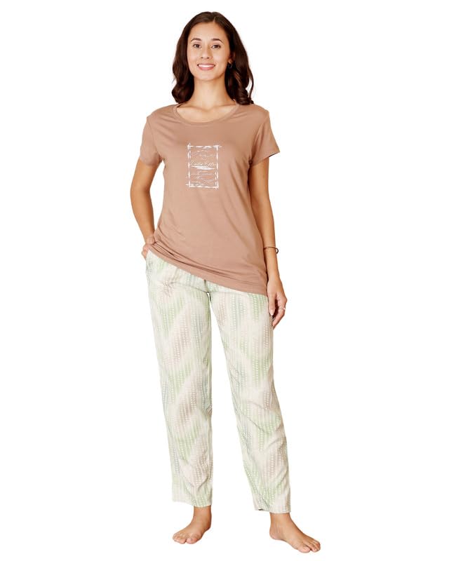 bodycare Women's Cotton Printed T-Shirt and Payjama Set | Soft & Breathable Nightwear | Short Sleeves | Loungewear Co-Ord Set BSLS15015-picture-23