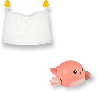 Organizador De Banho Infantil Bebe Guardar Brinquedos Com Ventosa E Bichinho Aquático Buba (Baleia Rosa)  