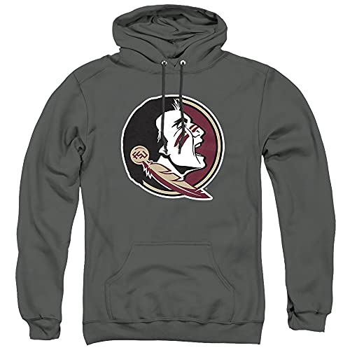 Florida State University FSU Seminoles Official Distressed Primary Unisex Adult Pull-Over Hoodie,Charcoal, Medium