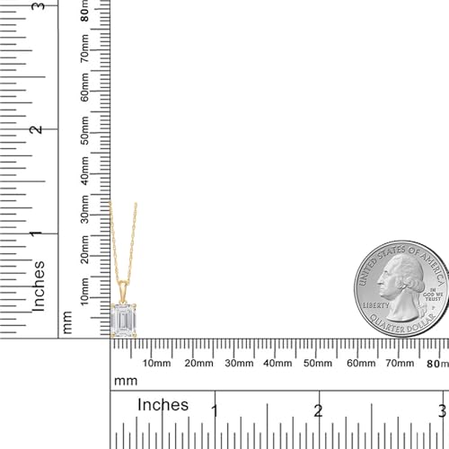 Gem Stone King 2.00 Ct Emerald Cut 14K Yellow Gold IGI Certified Lab Grown Diamond Pendant Necklace | F-G Color | VS Clarity | Gold Necklace For Women | With 18 Inch Gold Chain2