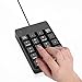USB Numeric Keypad, Jelly Comb N001 Portable Slim Mini Number Pad for Laptop Desktop Computer PC, Full Size 19 Key, Big Print Letters - Black