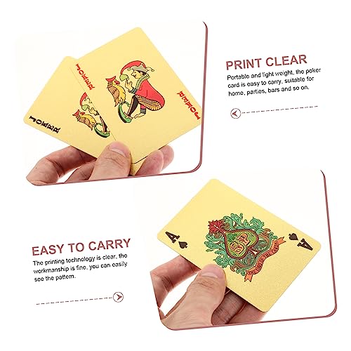 1satz wasserdichte Goldfolie Pokerkarten Für Partyspiele Für Trickspiele Und Outdoor-aktivitäten Langlebig Und Leicht Zu Transportieren – Bild 8