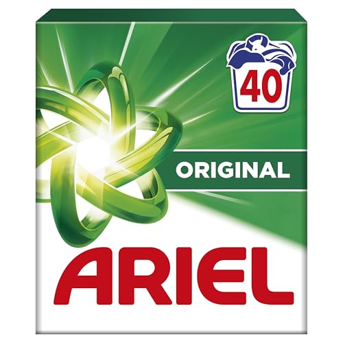Ariel Original, Lessive en Poudre, 40 Lavages (2.2kg), Action Détachante En 1 Seul Lavage, Dissolution Rapide Même à Froid, Fabriqué en France