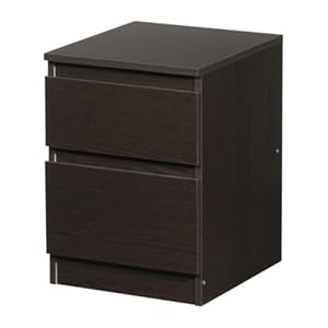 2 Drawer Chest Black Brown Chest of Drawers by Kullen