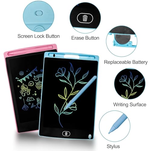 Image of 8.5 Inch LCD Writing Tablet - Electronic Magic Slate for Kids with Stylus Pen - Reusable Digital Drawing Doodle Board Smart Notepad for Writing & Learning (Multicolor)