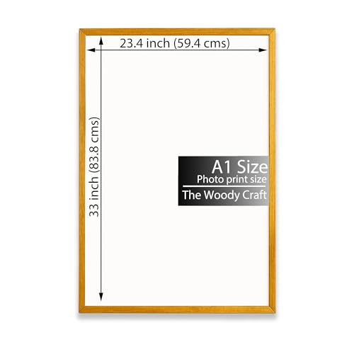 Image of A1 Size Photo Frame | Orange Photo Frames For Wall Decor | Elegant Wall Frame | Wooden Photo Frame Crafted For Style | Smart Big Photo Frames For Wall | Ideal Frame For Birthday Gift