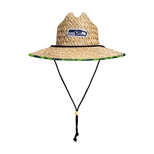 Image of NFL Team Logo Americana Floral Lifeguard Beach Straw Sun Hat