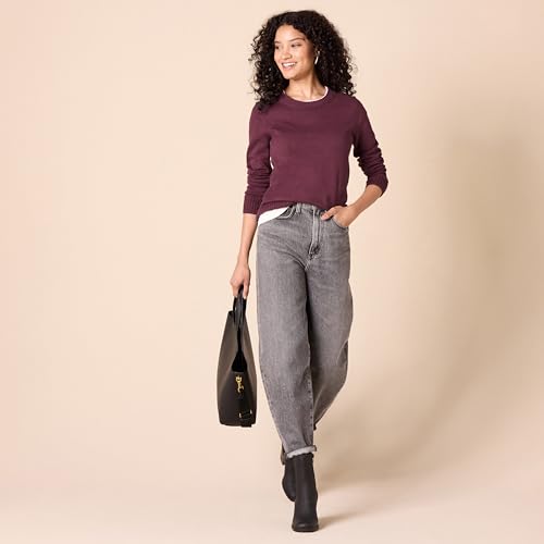 Image of Amazon Essentials Women's Lightweight Soft Crewneck Sweater, 100% Cotton, Plus