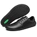SAGUARO Zapatillas Barefoot Hombre Cuero Zapatos Minimalistas Antideslizantes Ligeros Calzado Descalzo para Casual Trabajo, Noble II, Negro 43EU