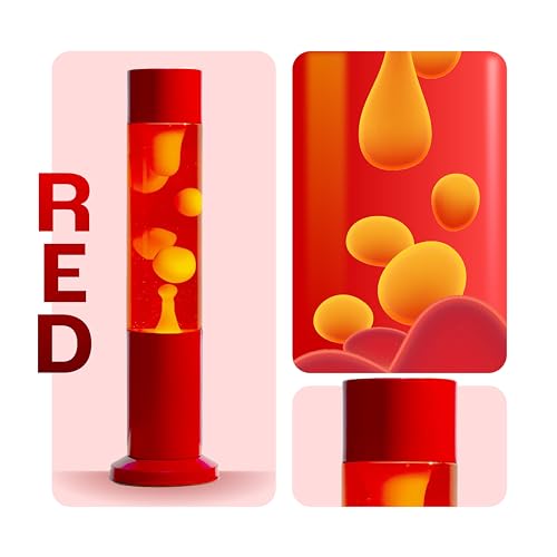 Nova Colour 15" Sensory Relaxing Lamp (Red) with Red Liquid Yellow Wax