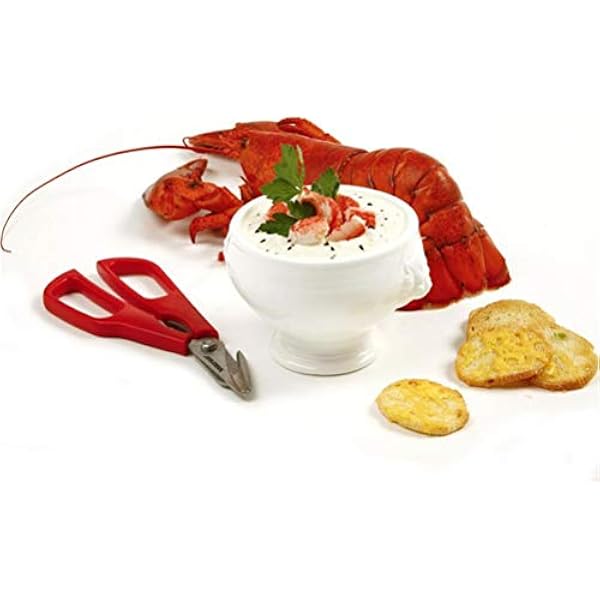 Annadue Nożyczki do Owoców Morza ze Stali Nierdzewnej, Nożyczki do Homara, Odpinane Kleszcze Homara, Narzędzie Kuchenne Gotowania, Krojenie Owoców Morza Kraba (BLACK)