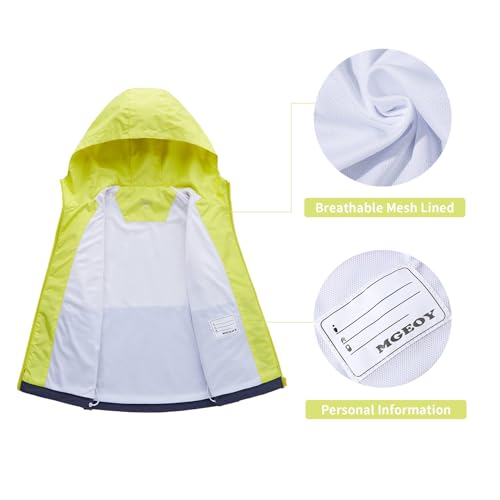 Image of MGEOY Kids Rain Jackets Waterproof with Hood Lightweight Rain Coats for Girls Boys