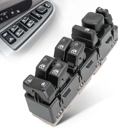 Driver Side Master Power Window Switch Compatible with 2003-2007 GMC Sierra 1500 2500 3500, Chevy Tahoe Suburban Silverado 1500 2500 3500, Power Window Switch Driver Side Replace 15883323, DWS-220
