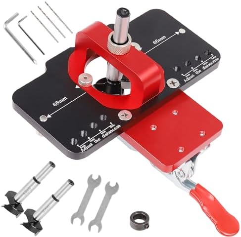 AYLIFU Concealed Hinge Drilling Jig Kit With 35mm Drill Bit - Cabinet Door Hole Drilling Template For Bench & Vertical Drills