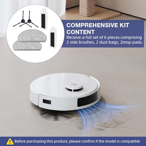 Image of 7Pcs Replenishment Kit, Replacement Parts Compatible with Ecovacs N20 Pro /N20 Robot, Vacuum Cleaner Replacement Accessories: 2 Side Brushes, 2 Microfiber Cloth Mop, 2 Filter 1 CB (EDN20 WOBRISTLEKIT)