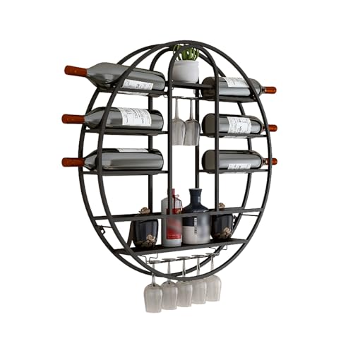 Support mural pour bouteille de vin au design suspendu élégant et robuste