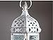 Metal White Hanging Decorative Candle Lanterns, Wedding Decoration Candlestick Holder, Moroccan Candle Lanterns for Christmas Including 17Inch Chain with Hook
