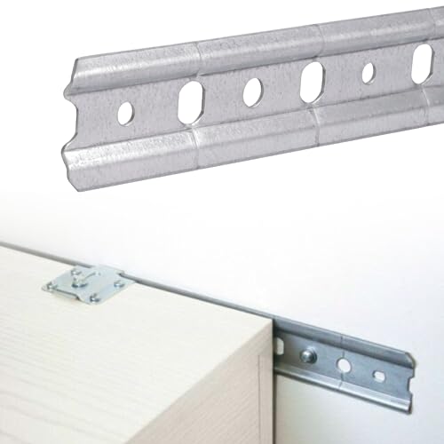 Evotrade Hängeschiene 2 m - Höhe 50 mm mit Vorschnitten für Hängeschränke und Küchen, Set 1...