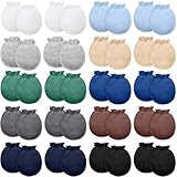 Syhood 20 Pairs Newborn Baby Boys Girls Mittens 0-6 Months Infant Toddler Mittens No Scratch Solid Color Gloves(Classic Color)