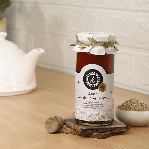 Image of KALON 100% Natural Ajawain Carom Honey | NMR Tested | No Added Sugar and Preservatives | Earthy Flavour - 300 gm