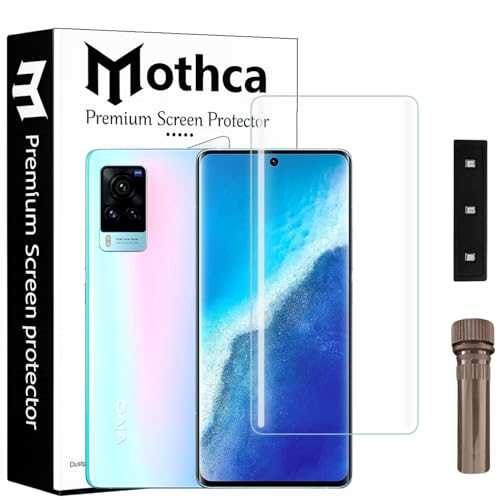 Image of Mothca Curved UV Tempered Glass Screen Protector for Vivo X60 Pro | HD Clear | Full Screen Coverage | Pack of 1